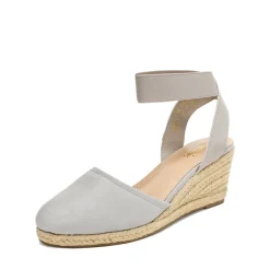 Ankle Strap Closed-Toe Espadrille Wedge Sandals