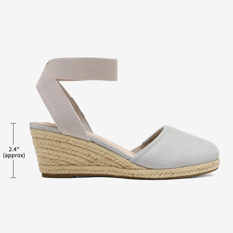 Ankle Strap Closed-Toe Espadrille Wedge Sandals