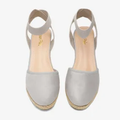 Ankle Strap Closed-Toe Espadrille Wedge Sandals