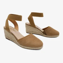 Ankle Strap Closed-Toe Espadrille Wedge Sandals