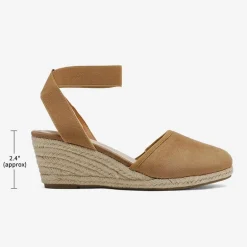 Ankle Strap Closed-Toe Espadrille Wedge Sandals