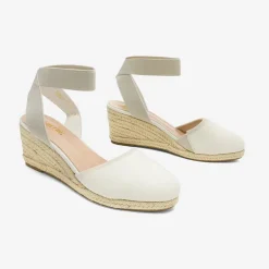 Ankle Strap Closed-Toe Espadrille Wedge Sandals