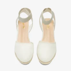Ankle Strap Closed-Toe Espadrille Wedge Sandals