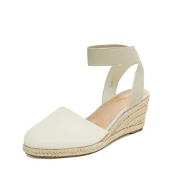 Ankle Strap Closed-Toe Espadrille Wedge Sandals