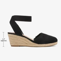 Ankle Strap Closed-Toe Espadrille Wedge Sandals