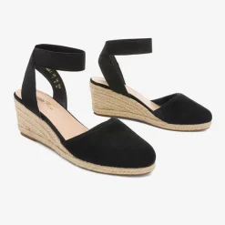 Ankle Strap Closed-Toe Espadrille Wedge Sandals