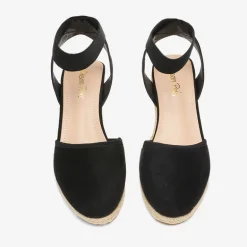 Ankle Strap Closed-Toe Espadrille Wedge Sandals