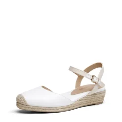 Ankle Strap Closed-Toe Espadrille Wedges