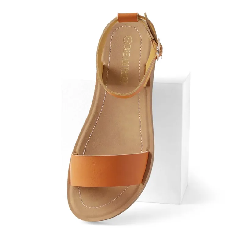 Ankle Strap Flat Buckle Sandals