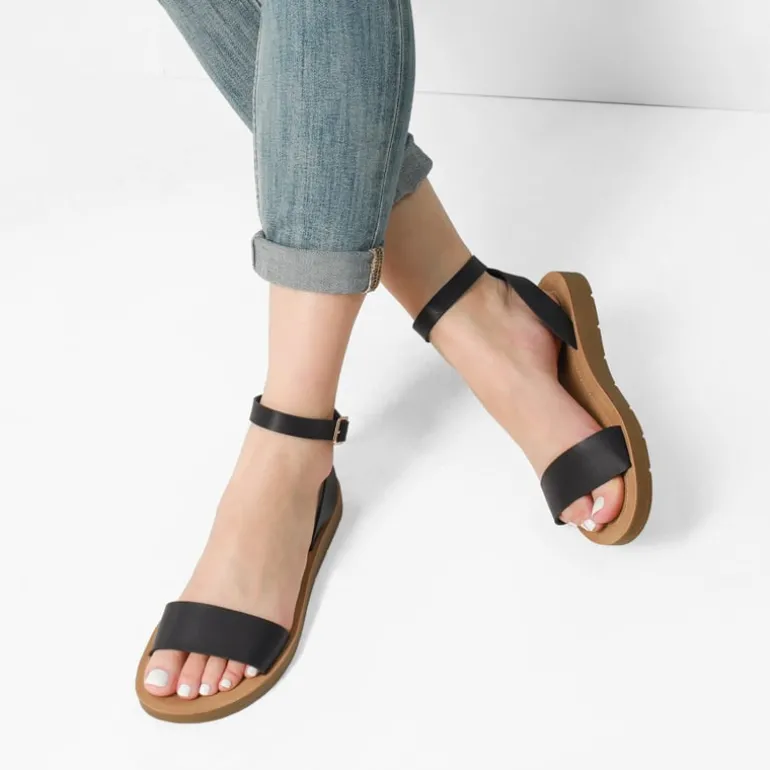Ankle Strap Flat Buckle Sandals