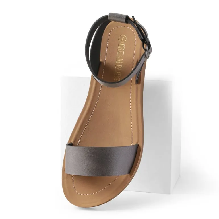 Ankle Strap Flat Buckle Sandals