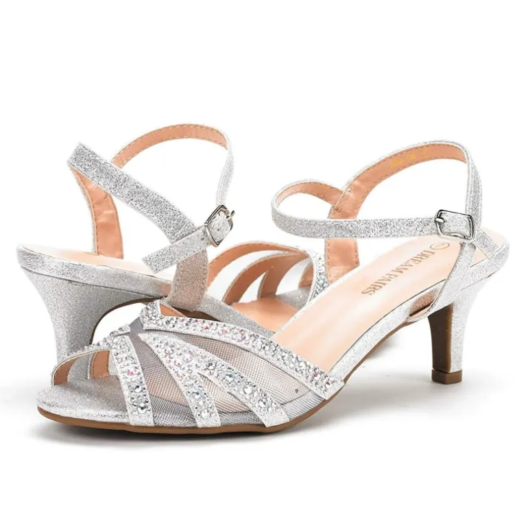 Ankle Strap Kitten Heel Sandals
