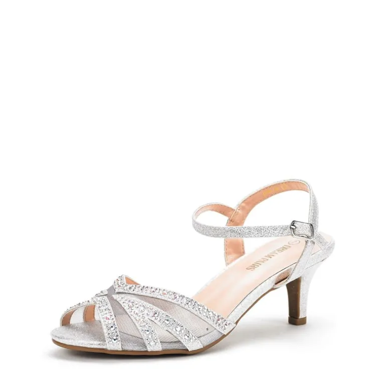Ankle Strap Kitten Heel Sandals