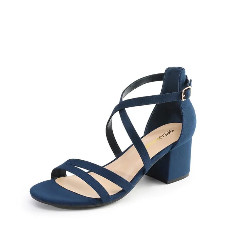 Ankle Strap Low Block Heels