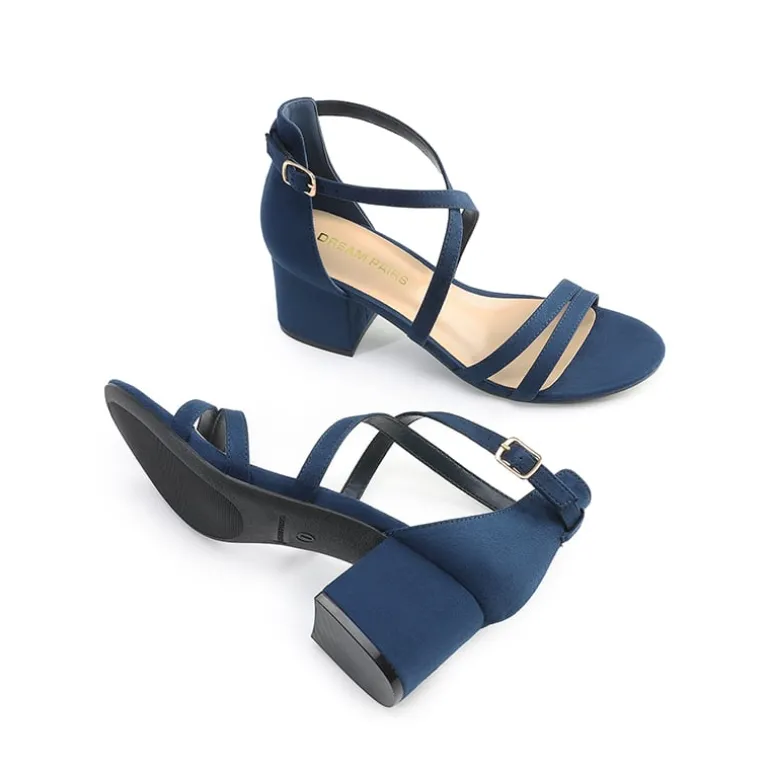 Ankle Strap Low Block Heels