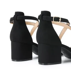 Ankle Strap Low Block Heels