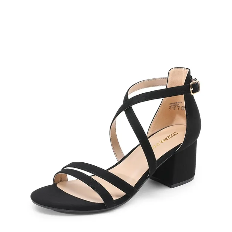 Ankle Strap Low Block Heels
