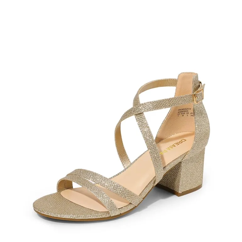 Ankle Strap Low Block Heels