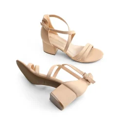 Ankle Strap Low Block Heels