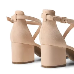 Ankle Strap Low Block Heels