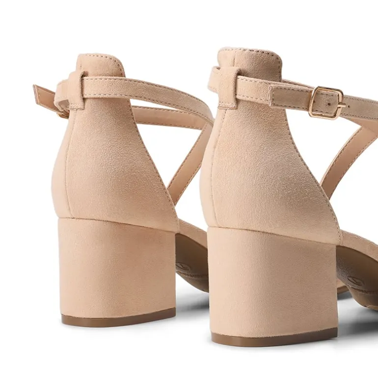 Ankle Strap Low Block Heels