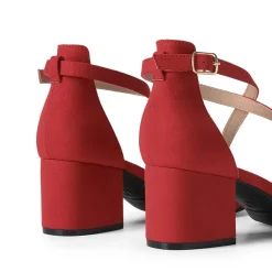 Ankle Strap Low Block Heels