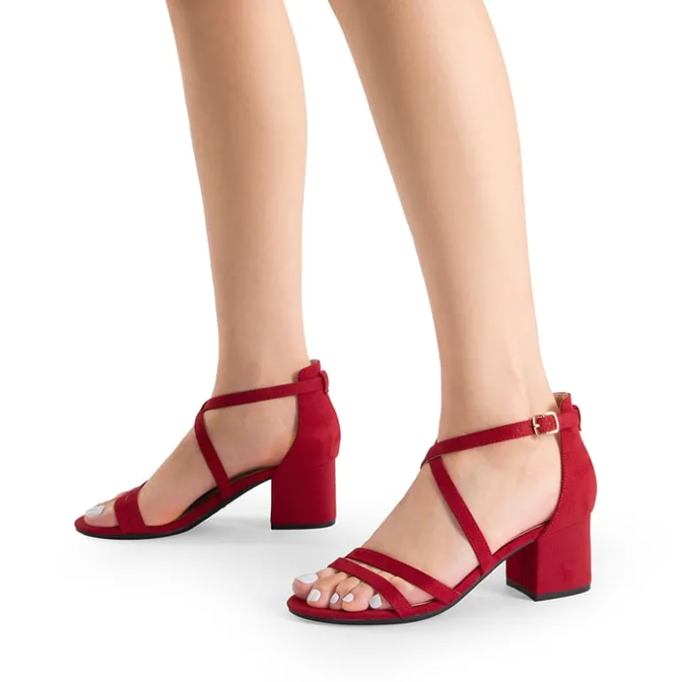 Ankle Strap Low Block Heels
