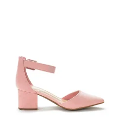 Ankle Strap Low Heel Chunky Pumps