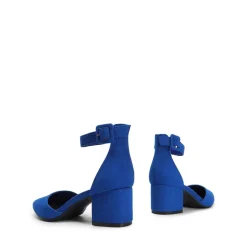 Ankle Strap Low Heel Chunky Pumps