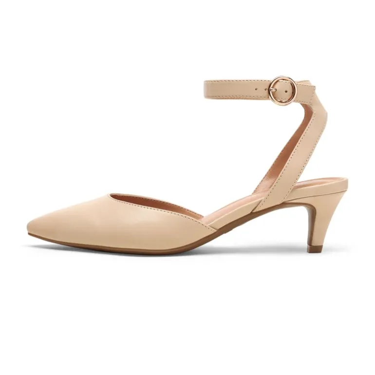 Ankle Strap Low Heel Pumps
