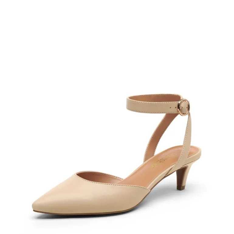 Ankle Strap Low Heel Pumps