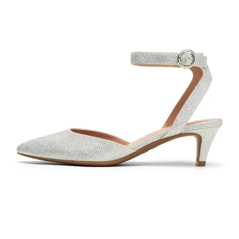 Ankle Strap Low Heel Pumps