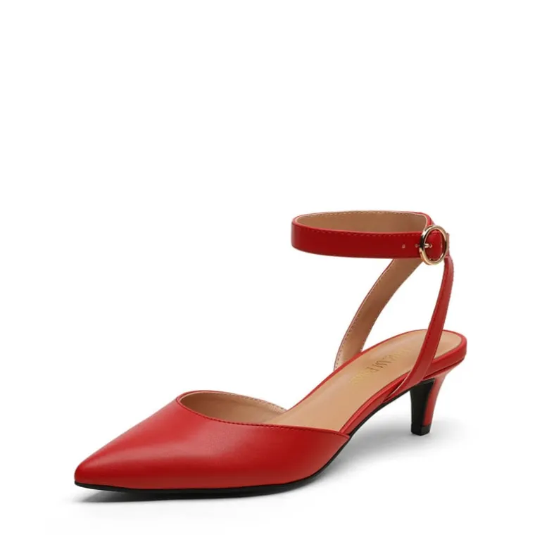 Ankle Strap Low Heel Pumps