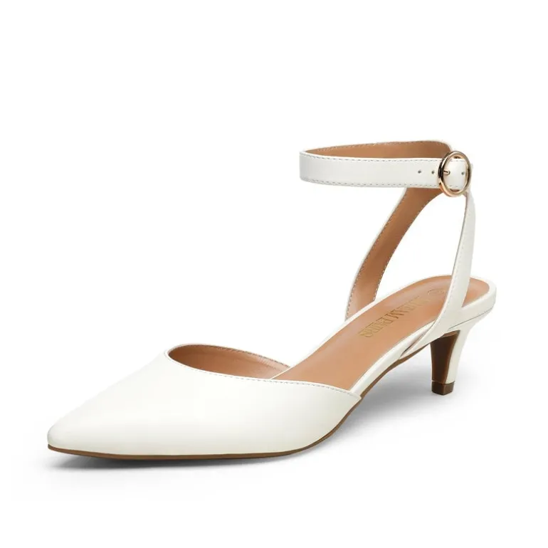 Ankle Strap Low Heel Pumps