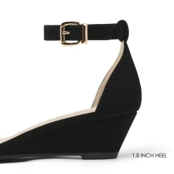 Ankle Strap Low Heel Wedge Sandals