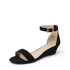 Ankle Strap Low Heel Wedge Sandals