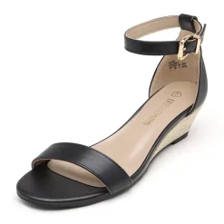 Ankle Strap Low Heel Wedge Sandals