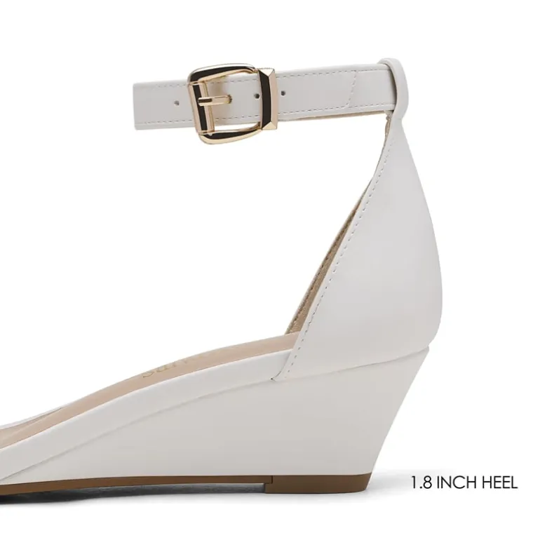 Ankle Strap Low Heel Wedge Sandals