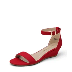 Ankle Strap Low Heel Wedge Sandals