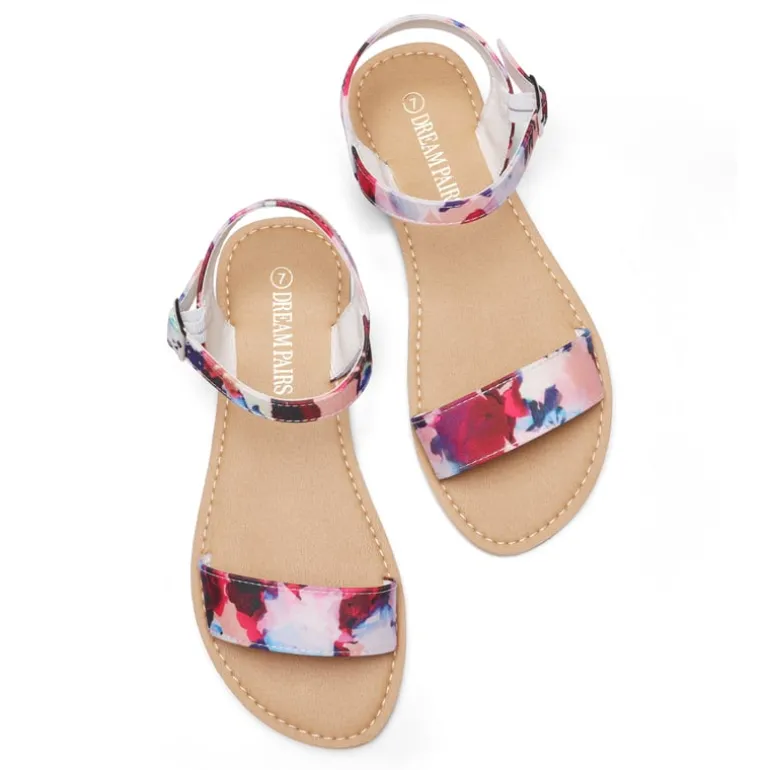 Ankle Strap Open Toe Flat Sandals
