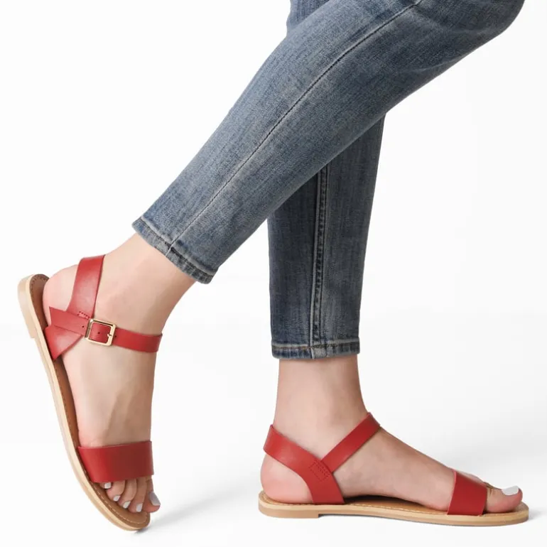 Ankle Strap Open Toe Flat Sandals