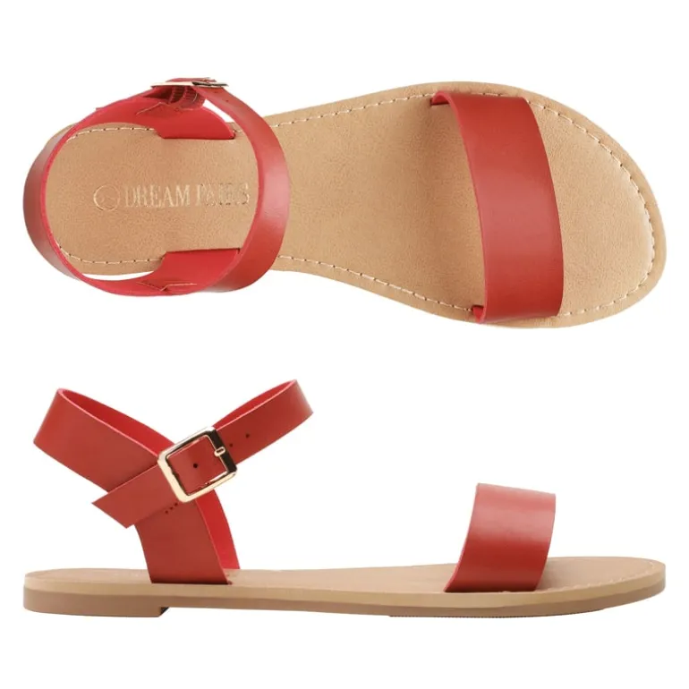 Ankle Strap Open Toe Flat Sandals