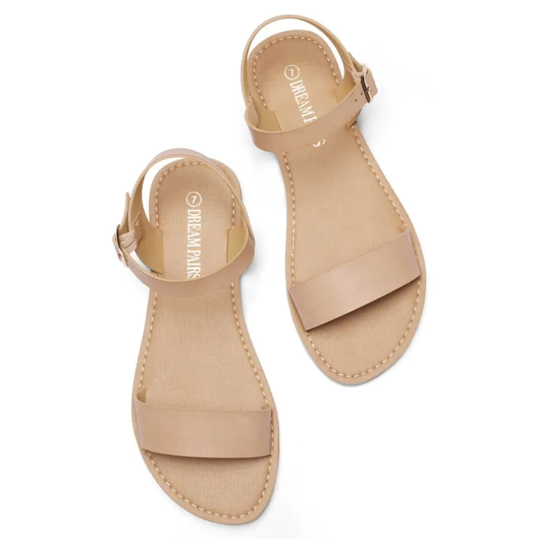 Ankle Strap Open Toe Flat Sandals