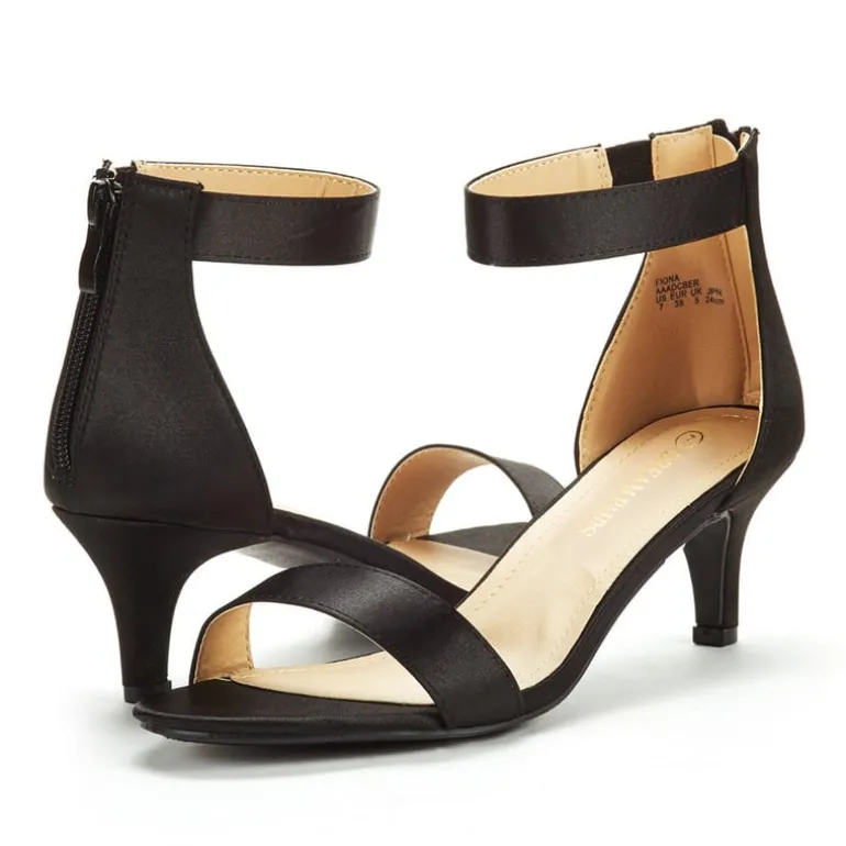 Ankle Strap Open Toe Kitten Heel Sandals