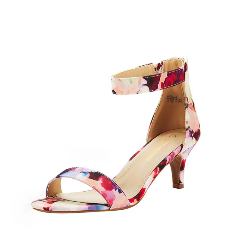 Ankle Strap Open Toe Kitten Heel Sandals