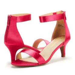 Ankle Strap Open Toe Kitten Heel Sandals