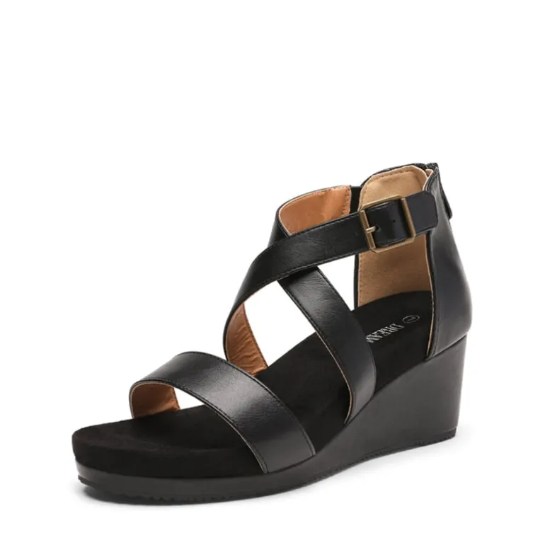 Ankle Strap Open-Toe Platform Wedge Sandals