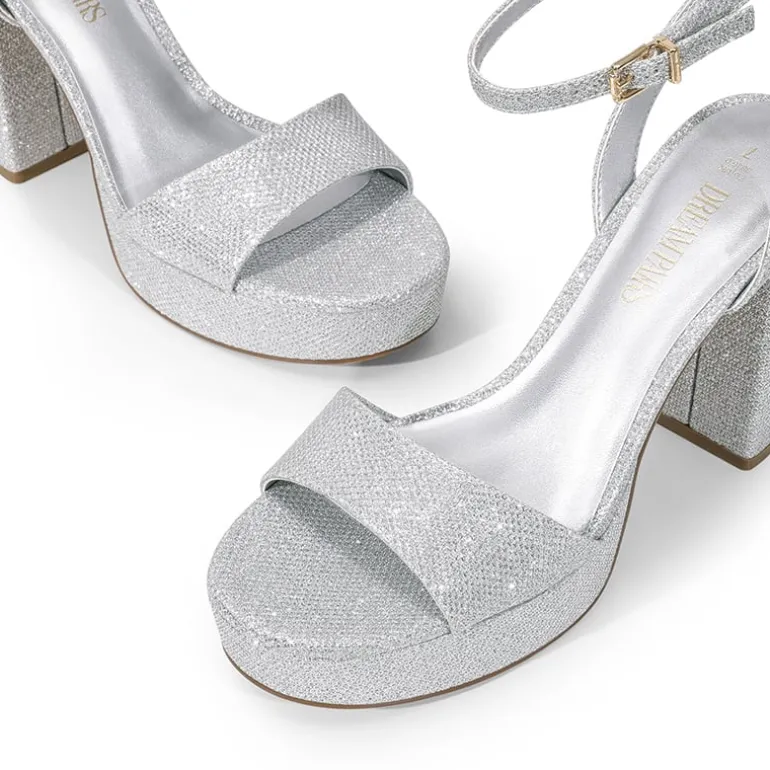Ankle-Strap Platform Chunky High Heel Sandals