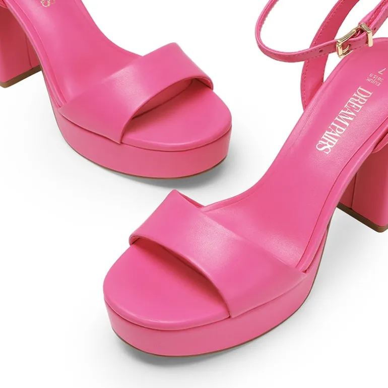 Ankle-Strap Platform Chunky High Heel Sandals