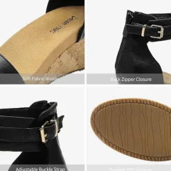 Ankle Strap Platform Wedge Heel Sandals
